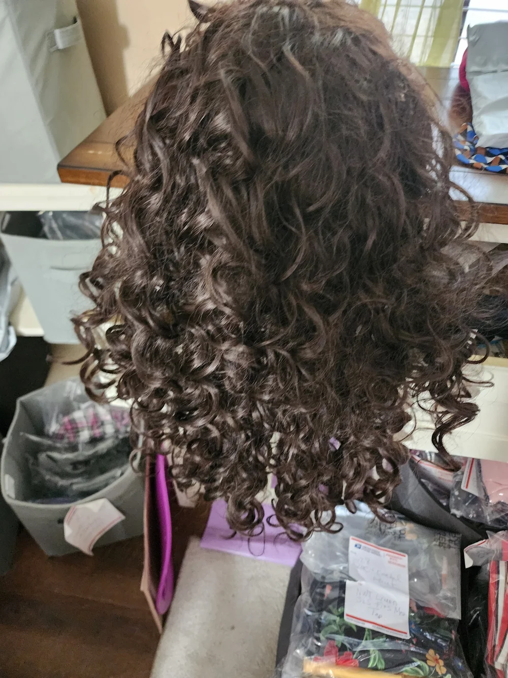 Long Dark Brown Curly Women's Wig with Natural Bounce